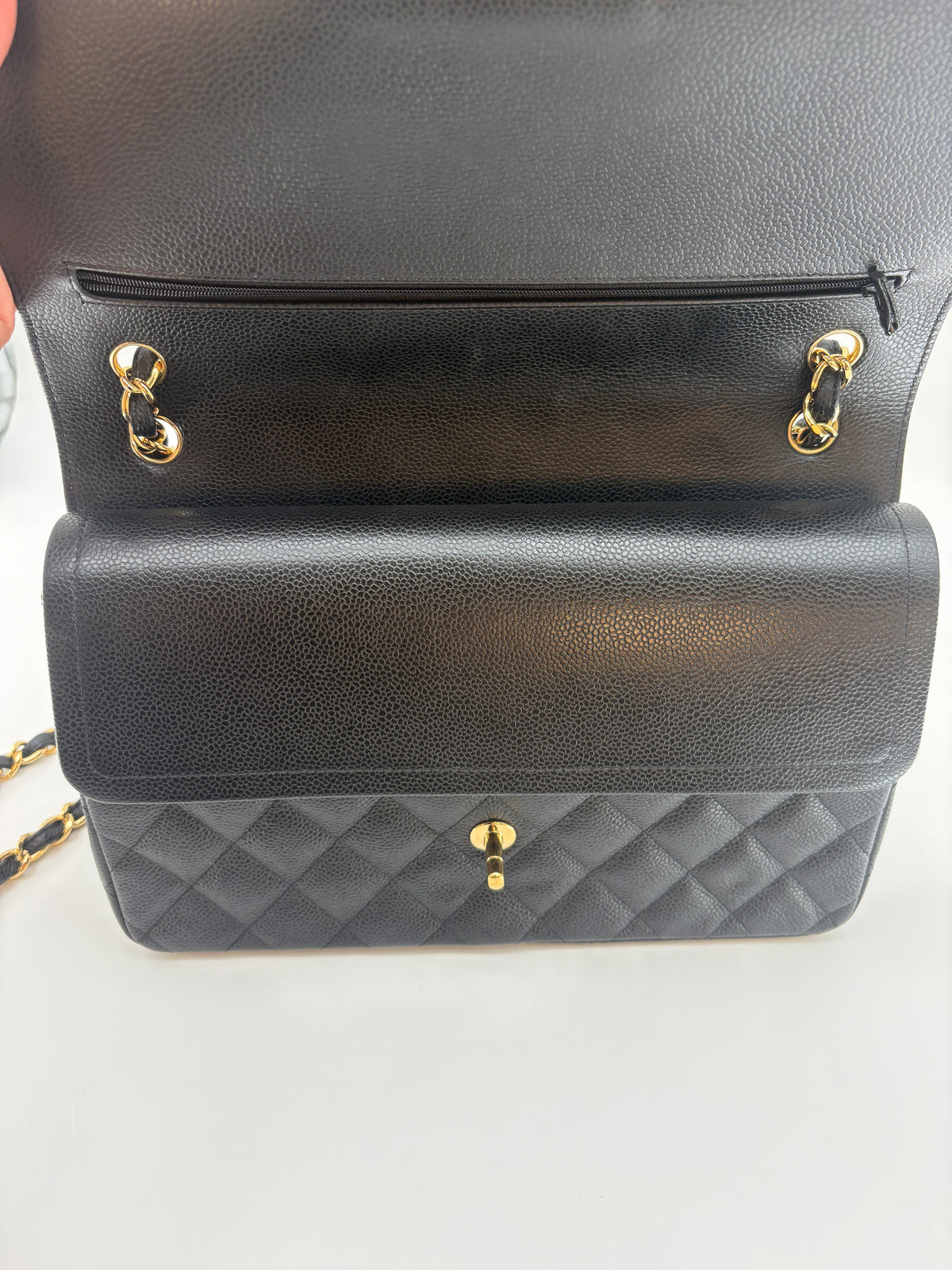 CHANEL TIMELESS 30 CAVIAR SKIN DOUBLE FLAP