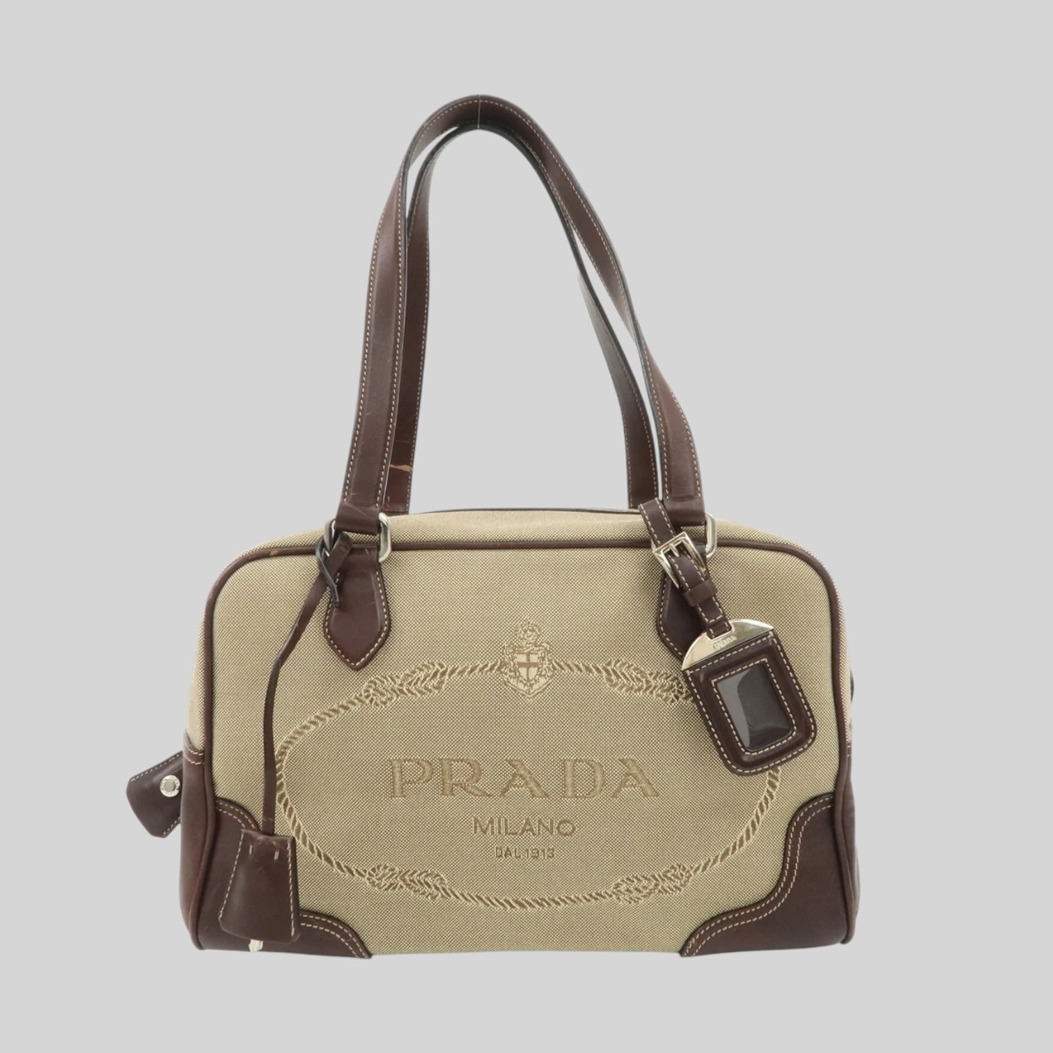 Prada Boston Jacquard Logo