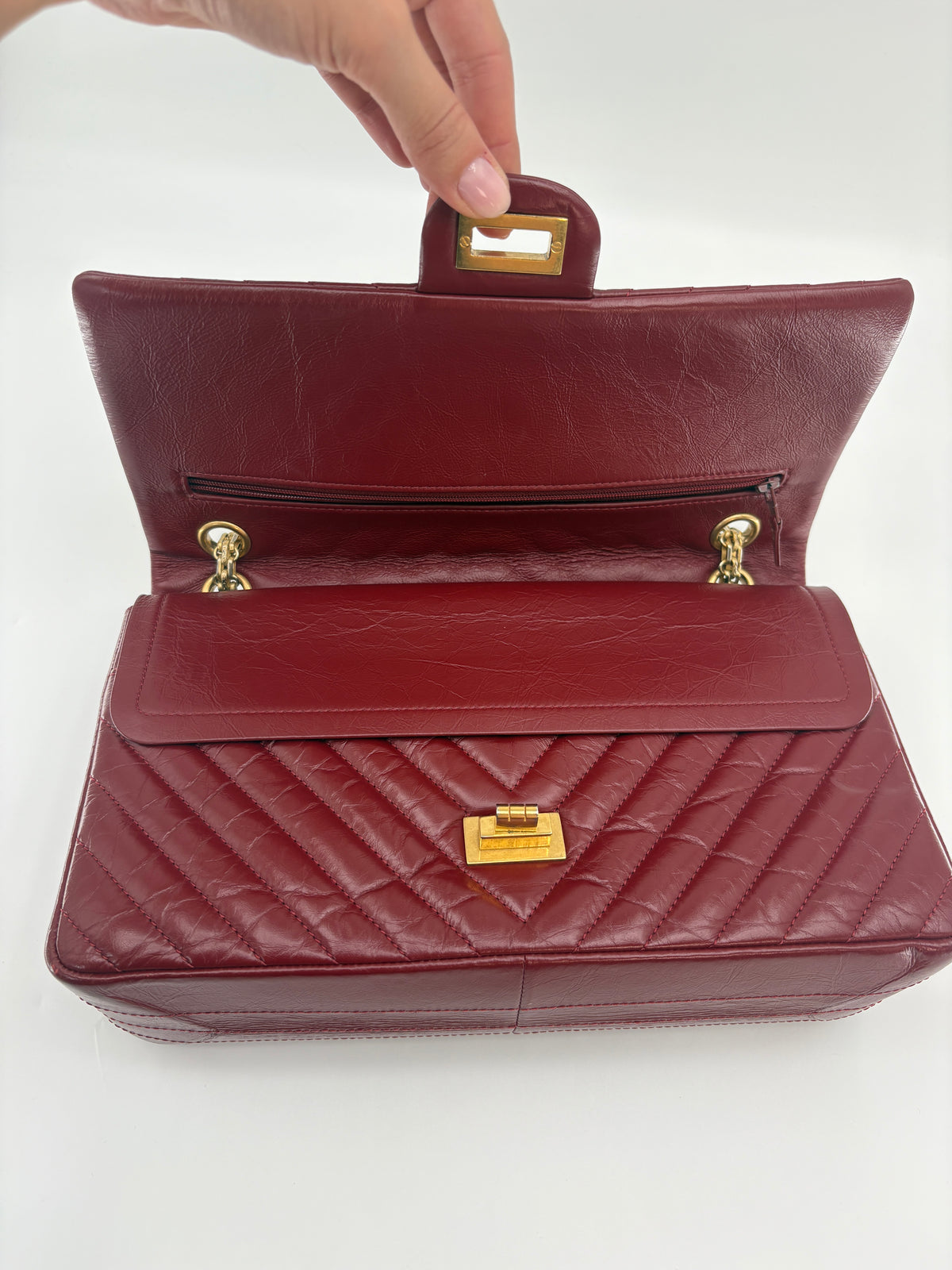 CHANEL 2.55 CHEVRON DOUBLE FLAP