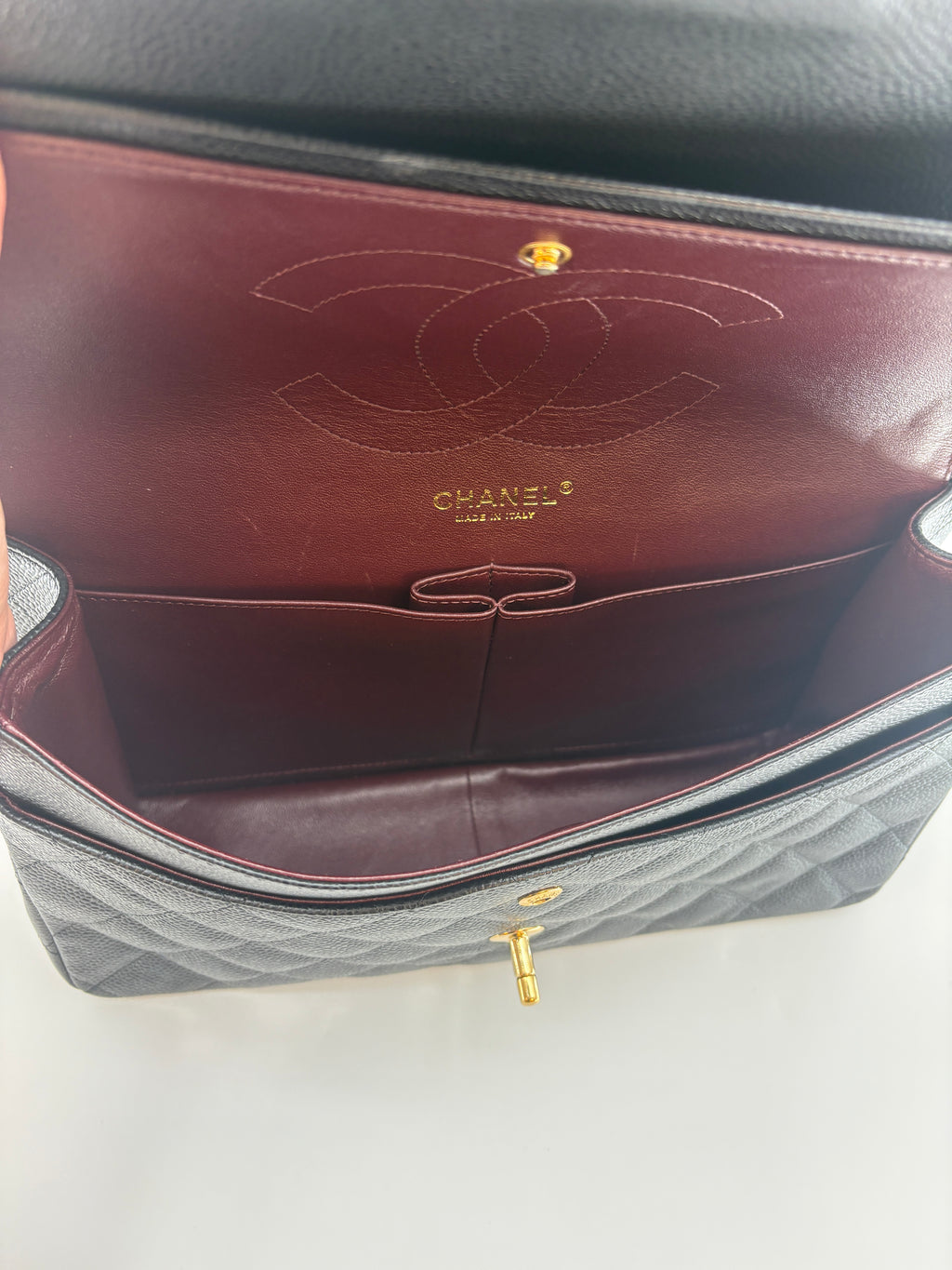 CHANEL TIMELESS 30 CAVIAR SKIN DOUBLE FLAP