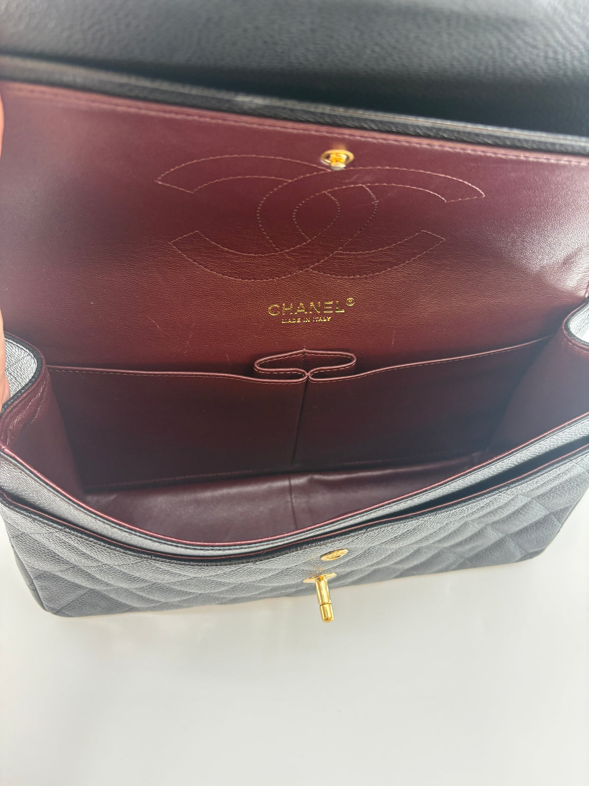 CHANEL TIMELESS 30 CAVIAR SKIN DOUBLE FLAP