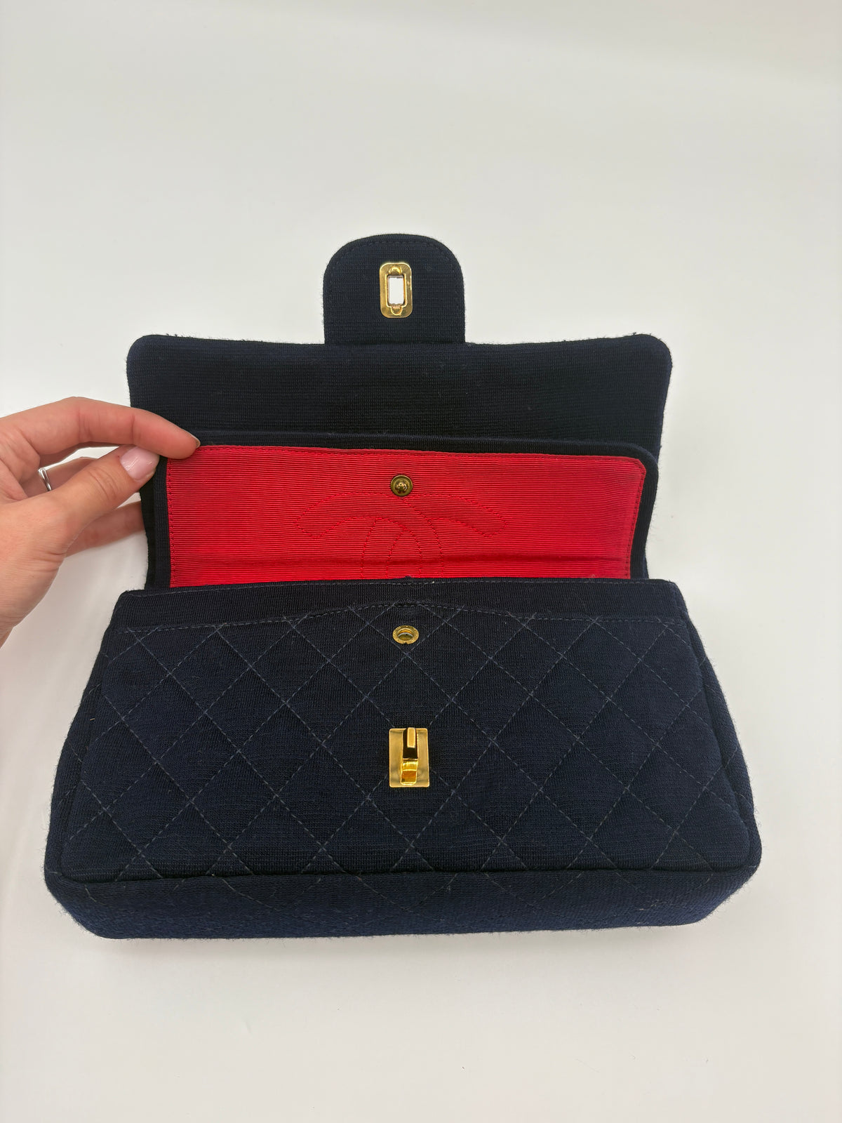 CHANEL TIMELESS 25 JERSEY DOUBLE FLAP
