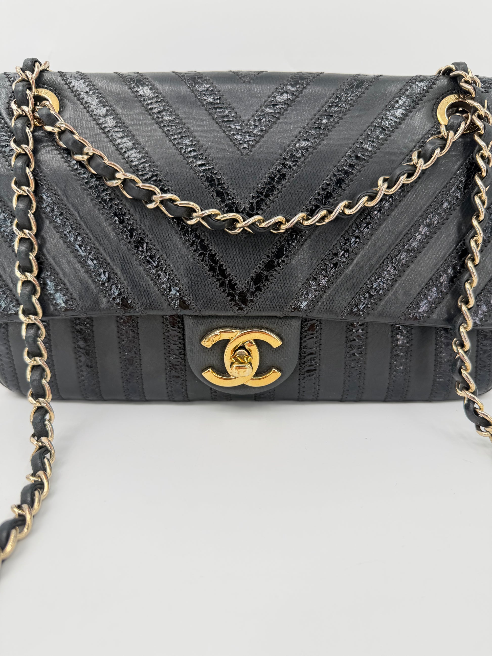 CHANEL CHEVRON PYTHON