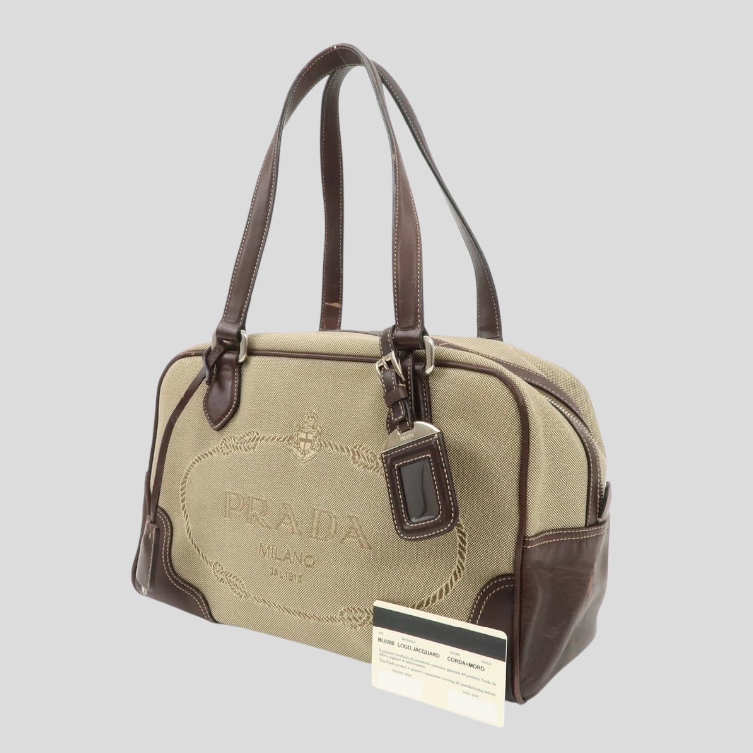 Prada Boston Jacquard Logo