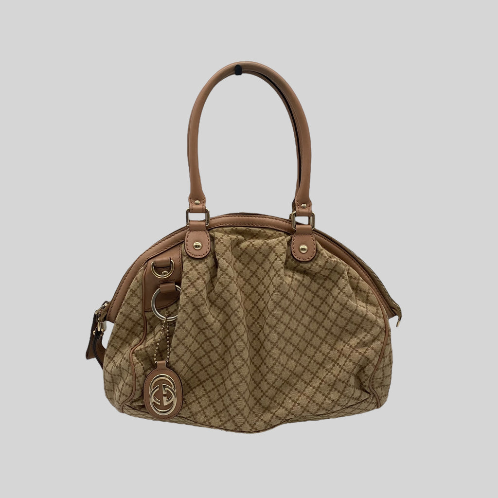 Sac à main Gucci Sukey Diamante 2Way en Toile et Cuir Vintage