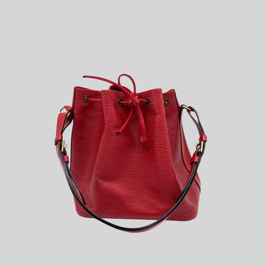 Sac à main Louis Vuitton Noé PM en cuir épi rouge