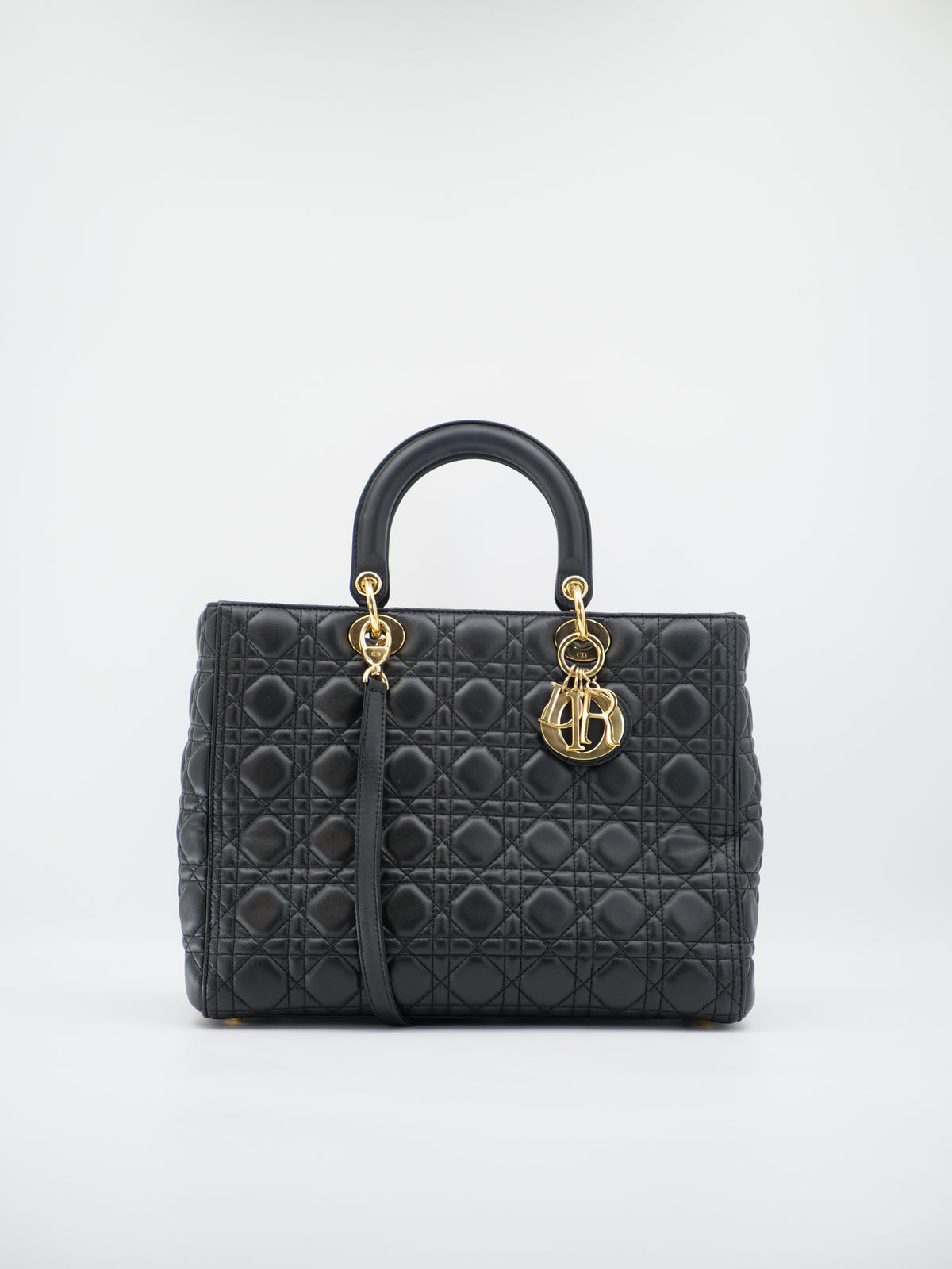 Sac a main Dior Lady L noir en cuir