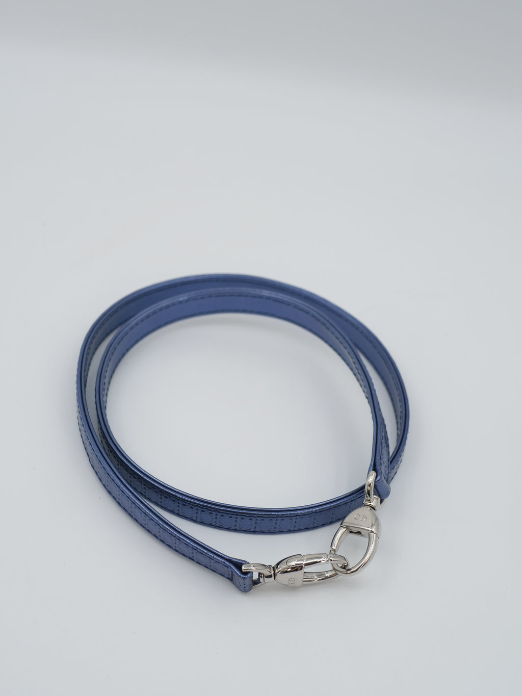 Sac a main Dior Lady M bleu en cuir