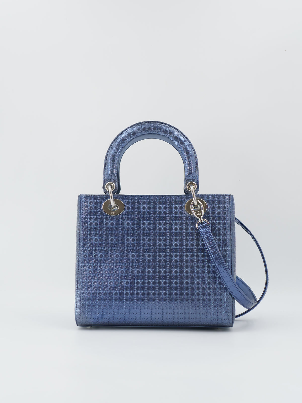 Sac a main Dior Lady M bleu en cuir