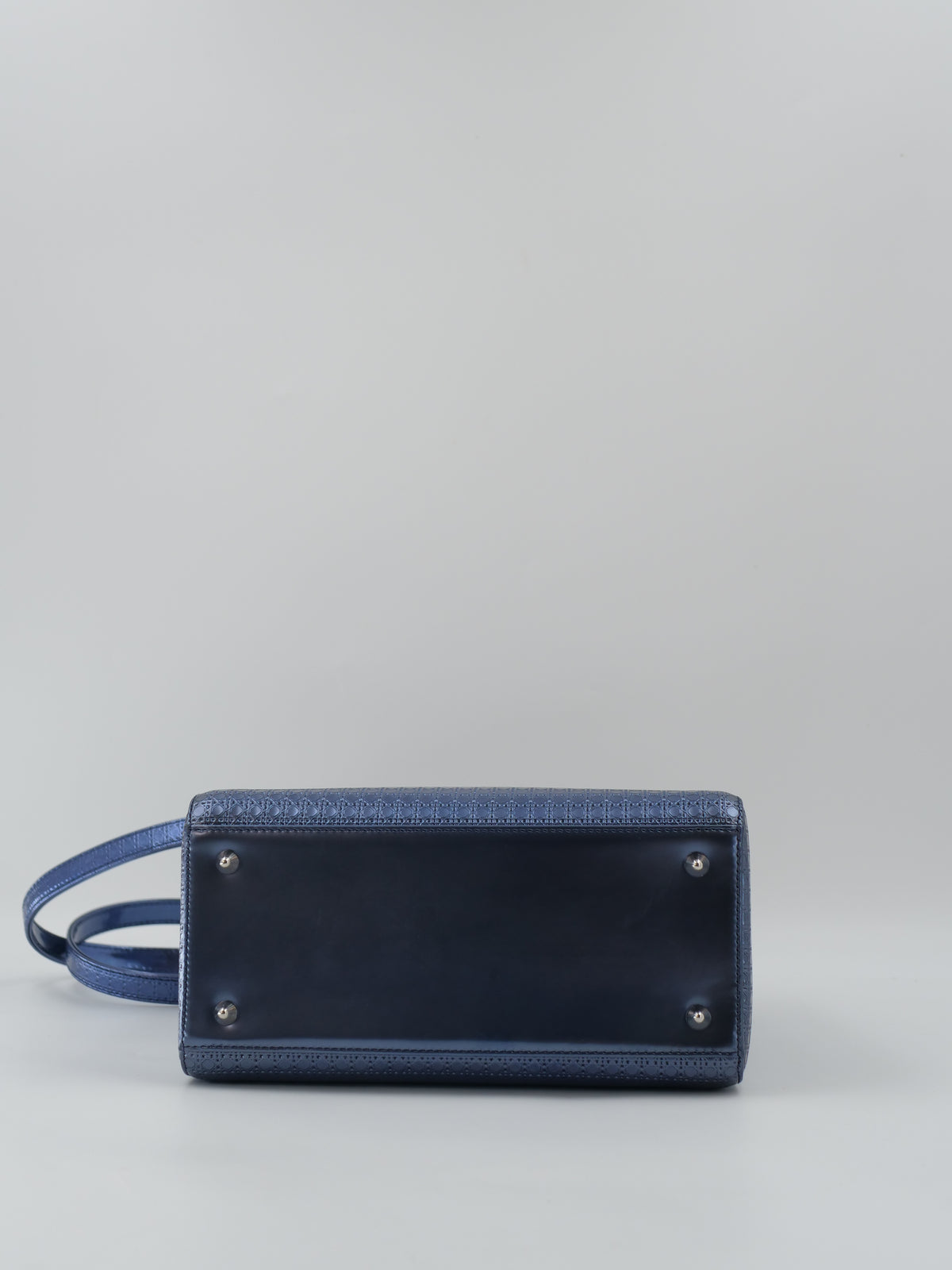 Sac a main Dior Lady M bleu en cuir