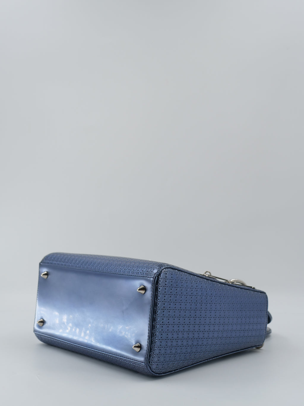 Sac a main Dior Lady M bleu en cuir