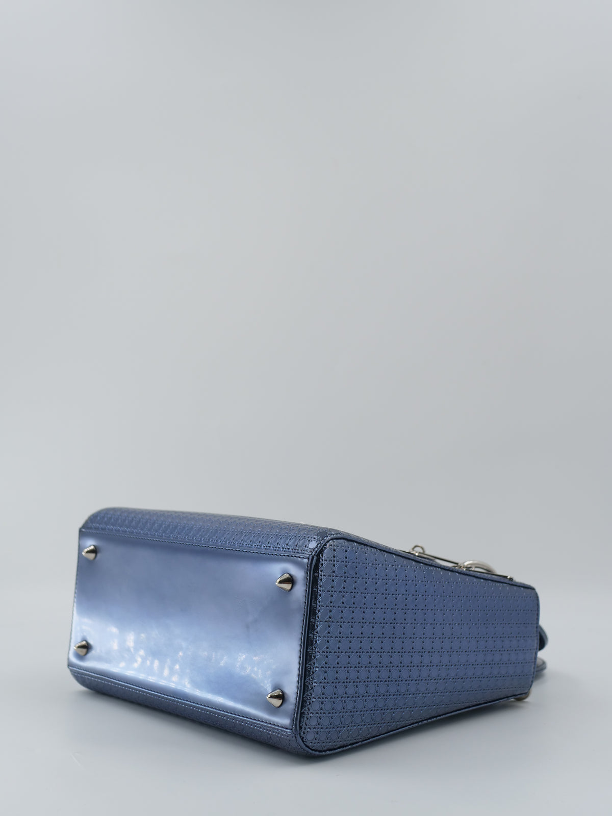 Sac a main Dior Lady M bleu en cuir