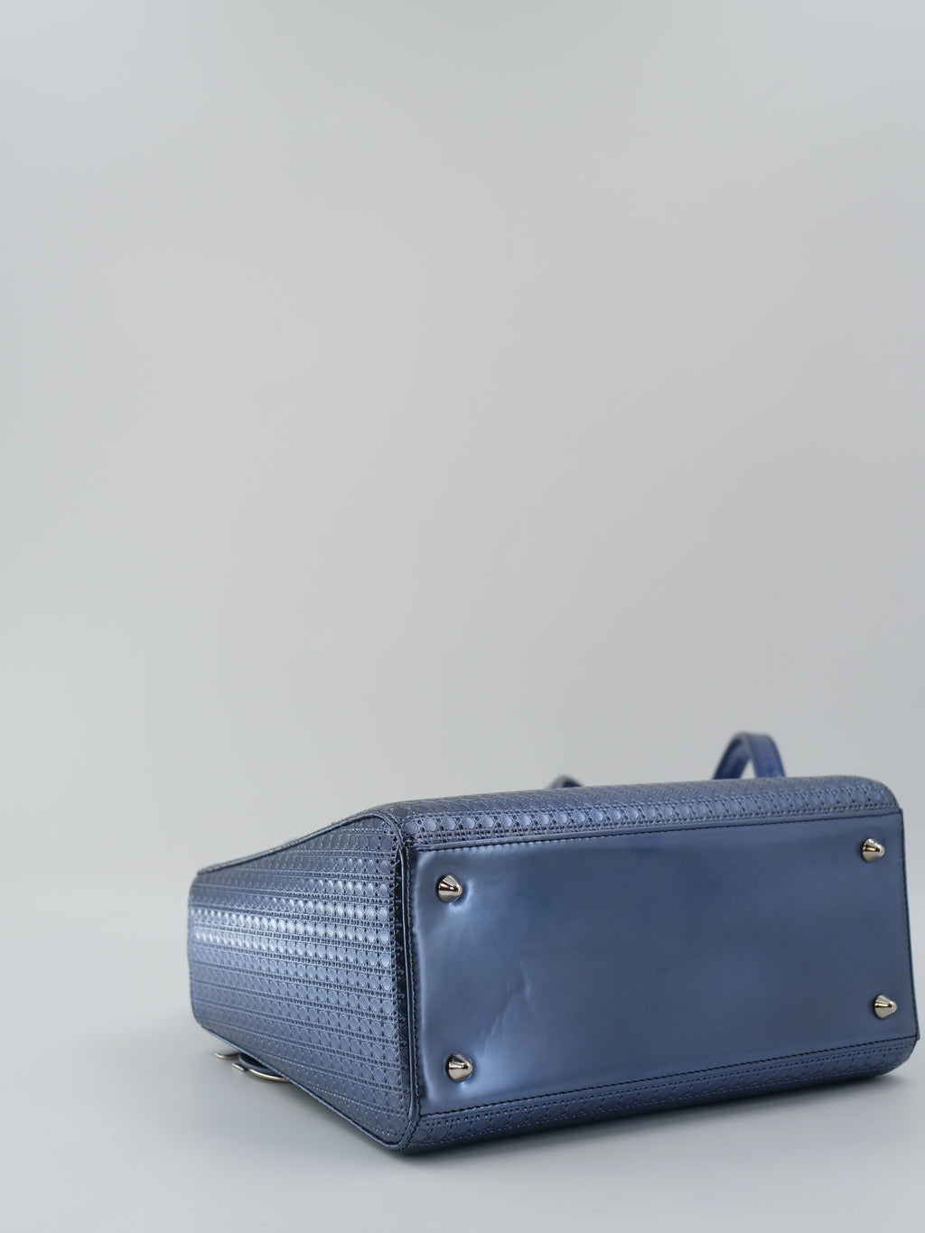 Sac a main Dior Lady M bleu en cuir