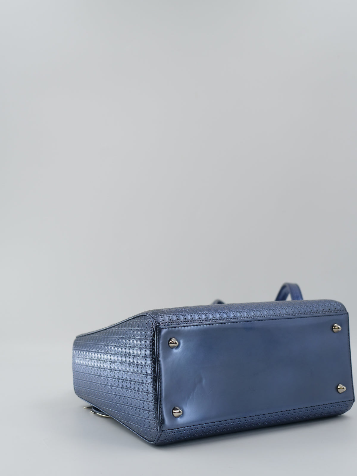 Sac a main Dior Lady M bleu en cuir