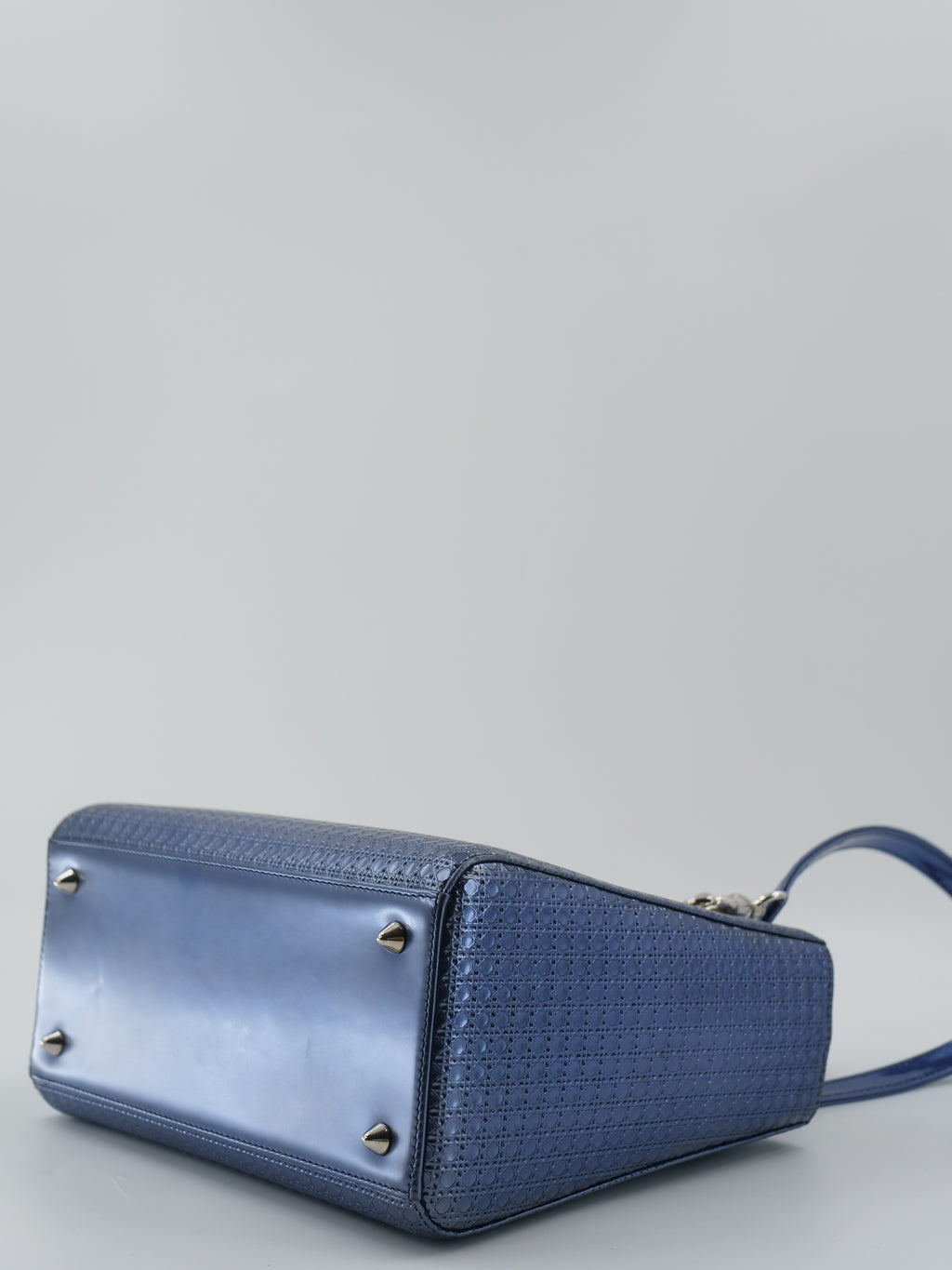 Sac a main Dior Lady M bleu en cuir