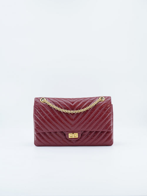 CHANEL 2.55 CHEVRON DOUBLE FLAP