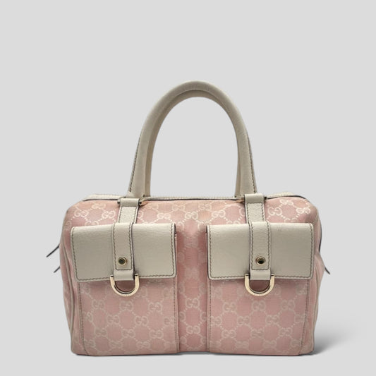 Gucci Canvas Boston GG Double Pocket Pink