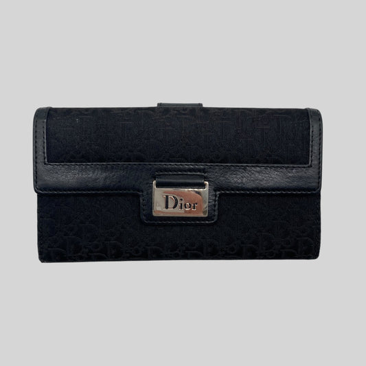 Portefeuille Dior Trotter Noir et Argenté Vintage