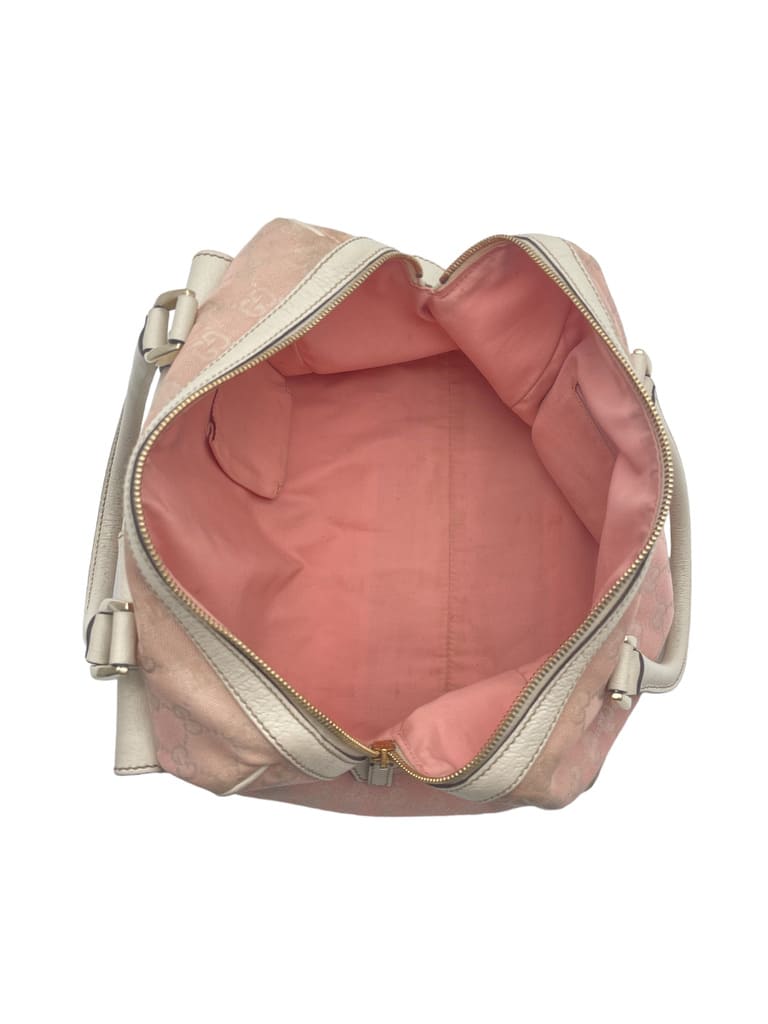 Gucci Canvas Boston GG Double Pocket Pink 